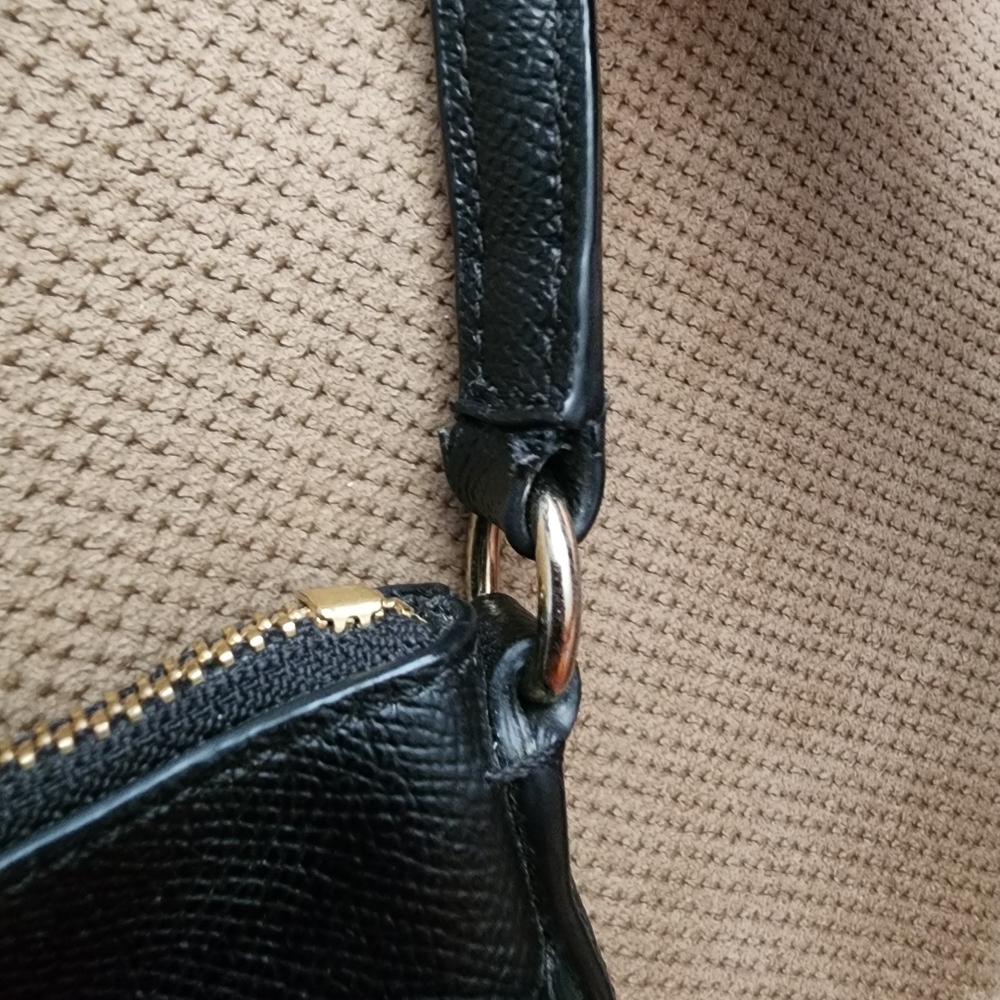 Coach Black Leather Crossbody with Gold Logo - Picture 12 of 15